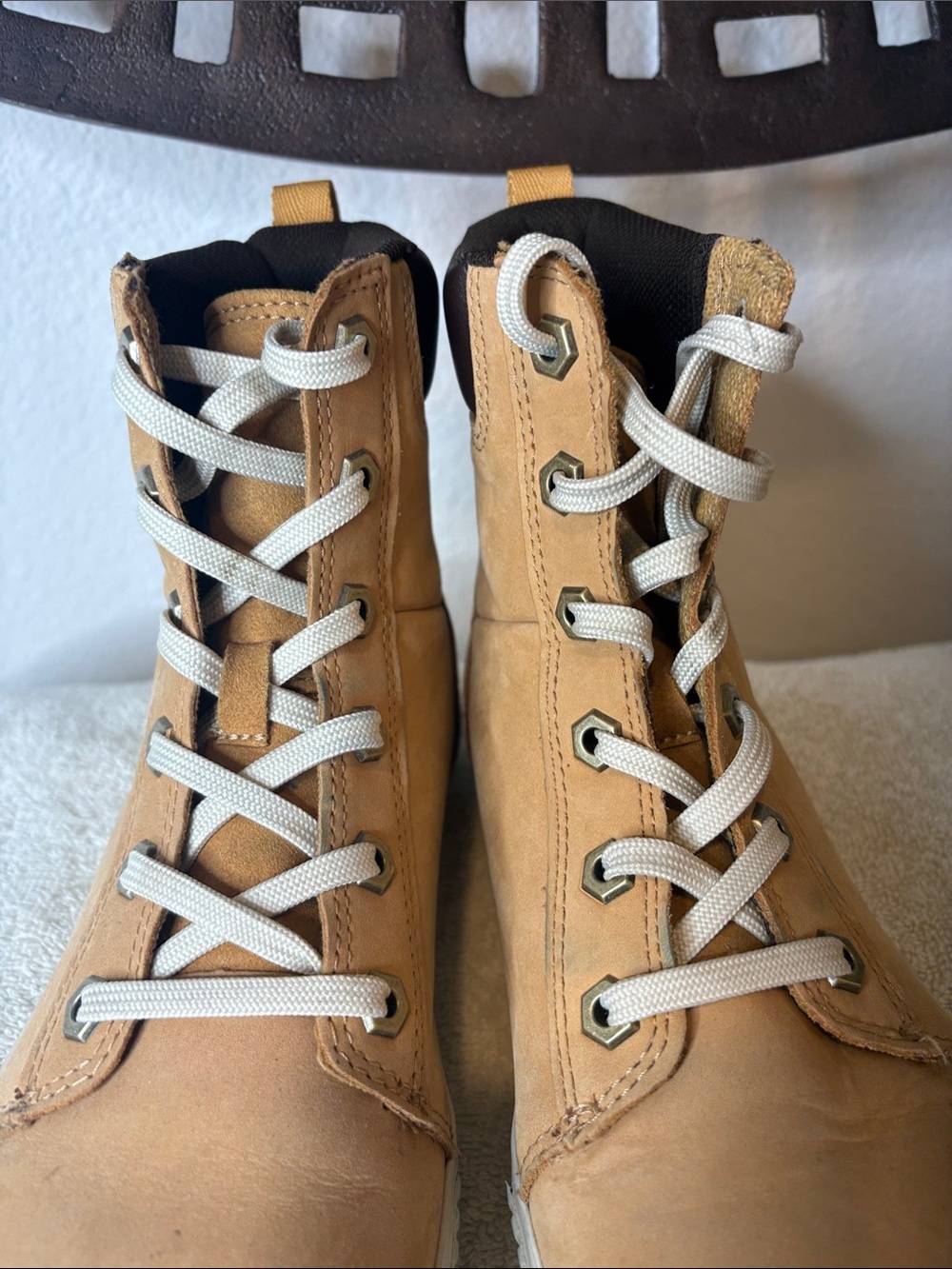 🤎 Timberland Skyla Bay 6-Inch Boots Women’s 7 Wheat Nubuck Lace Up A2C3S 🤎 - Picture 7 of 13